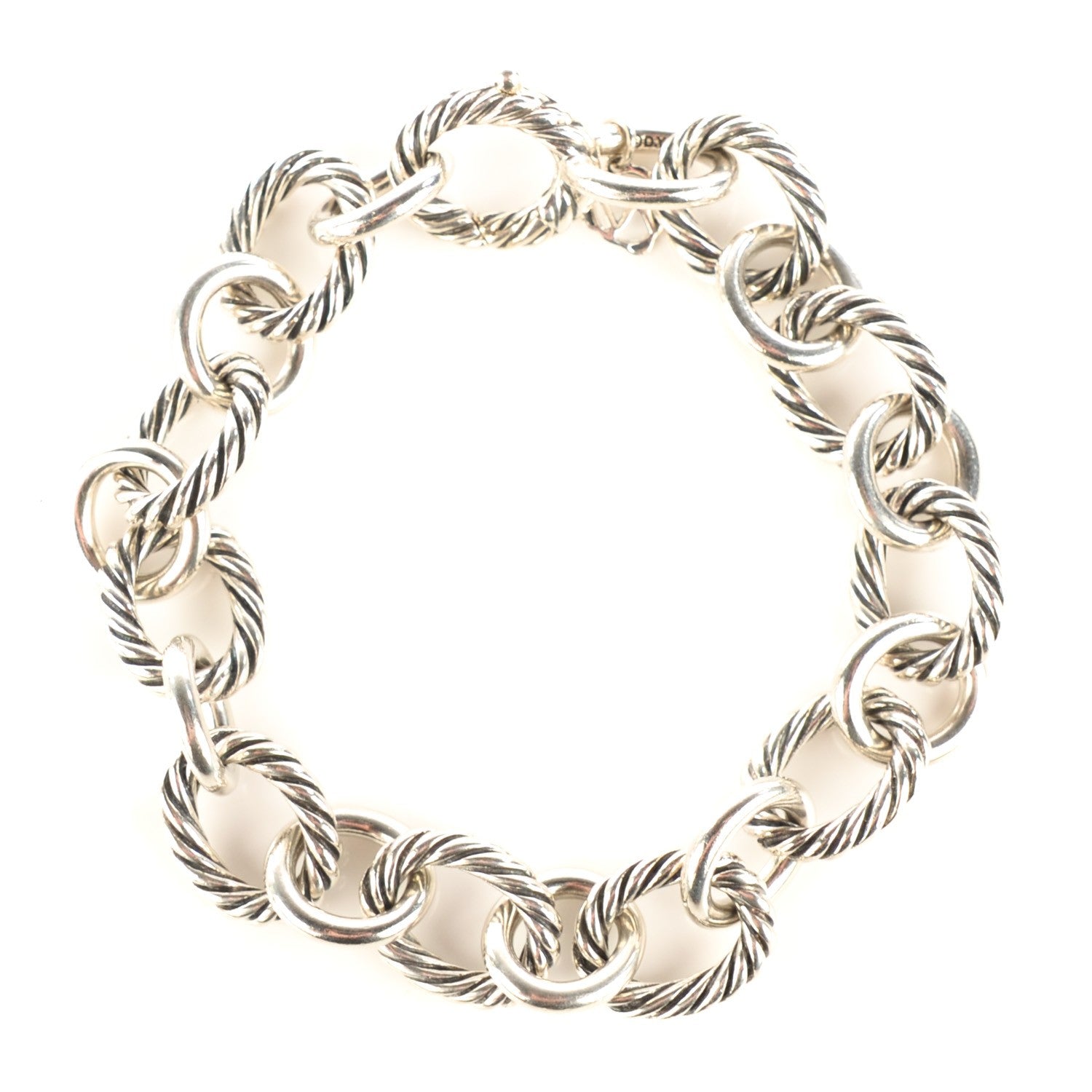 David Yurman Sterling Silver 12mm Large Oval Link Bracelet 1 of 6