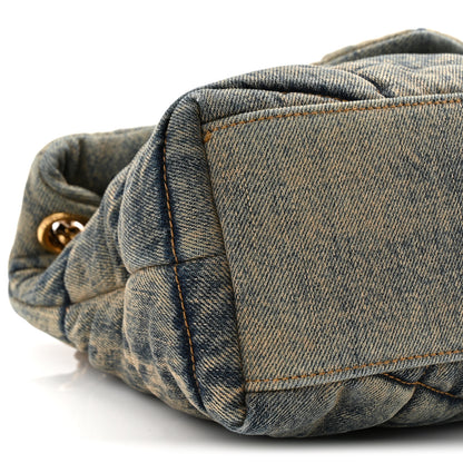 Saint Laurent Denim Quilted Small Loulou Puffer Monogram Chain Satchel Rodeo Blue 9 of 10