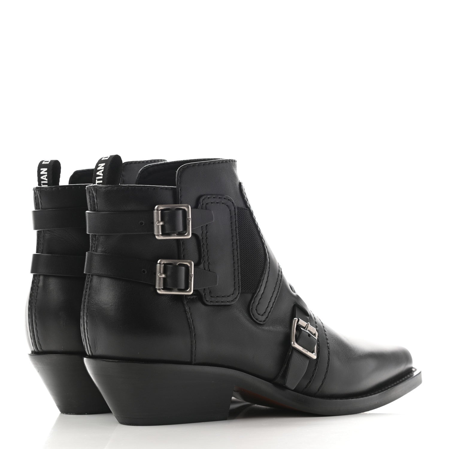 Christian Dior Calfskin Diorsaddle Boots 37 Black 4 of 16
