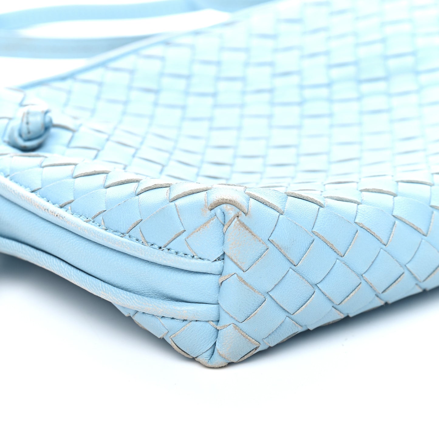 Nappa Intrecciato Crossbody Pillow Light Blue