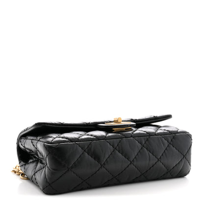 Chanel Aged Calfskin Quilted 2.55 Reissue Flap Belt Bag Clutch Black 4 of 11