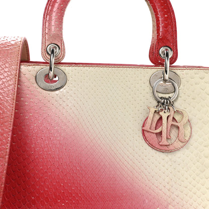 Christian Dior Snakeskin Ombre Medium Lady Dior Red White 8 of 11