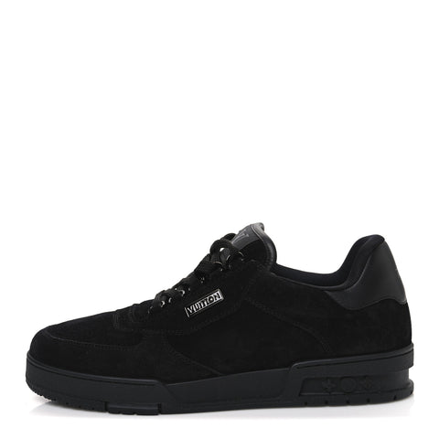 Suede Mens LV Trainer Sneakers 8 Black