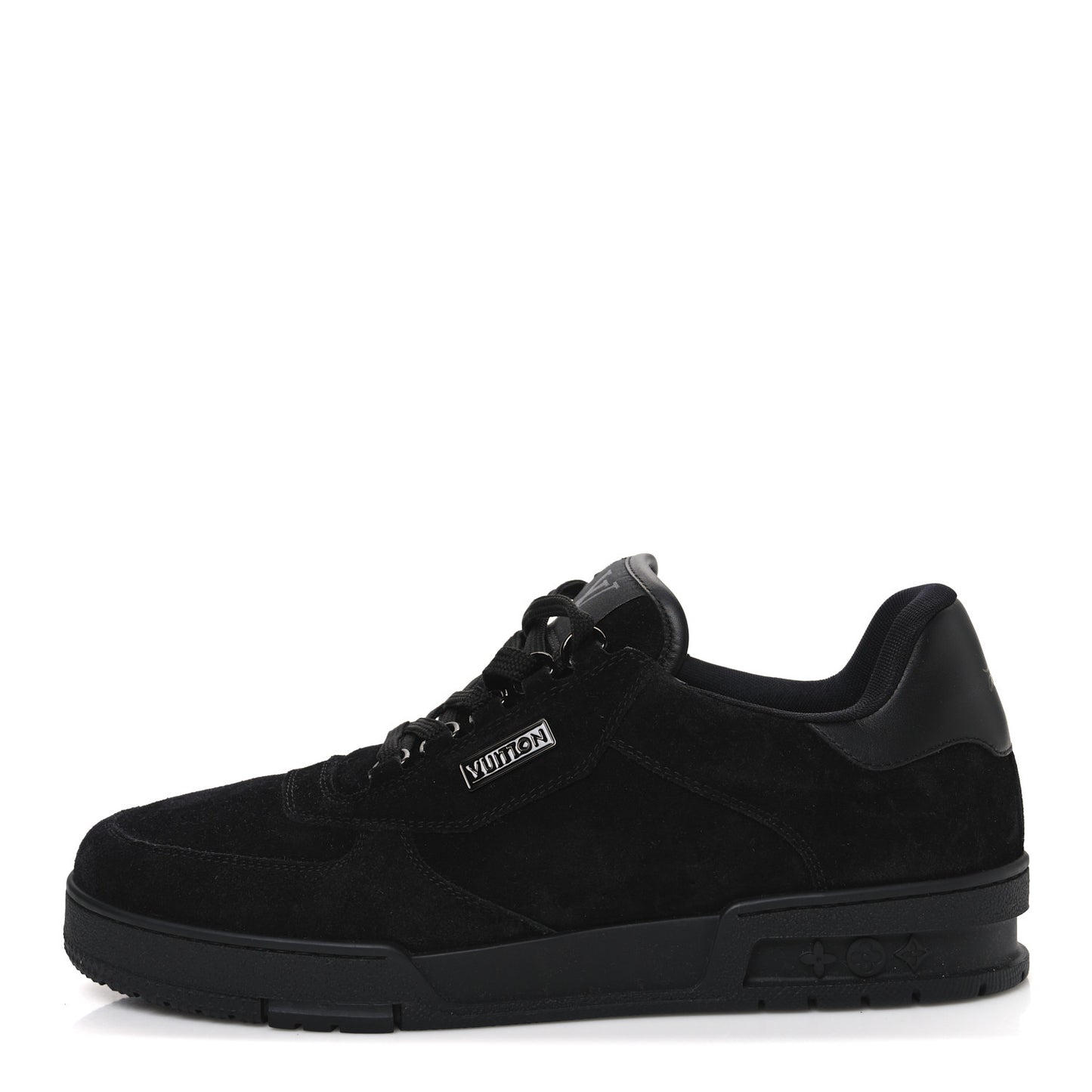 Suede Mens LV Trainer Sneakers 8 Black