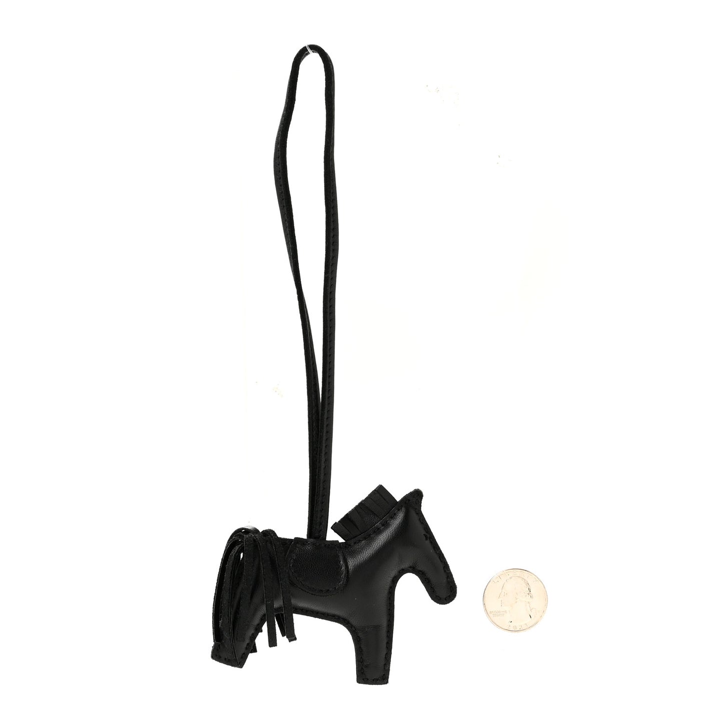 Milo Lambskin Grigri Rodeo Horse Bag Charm PM So Black