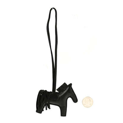 Hermes Milo Lambskin Grigri Rodeo Horse Bag Charm PM So Black 2 of 5