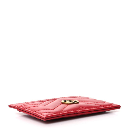 Gucci Calfskin Matelasse GG Marmont Card Holder Hibiscus Red 4 of 10
