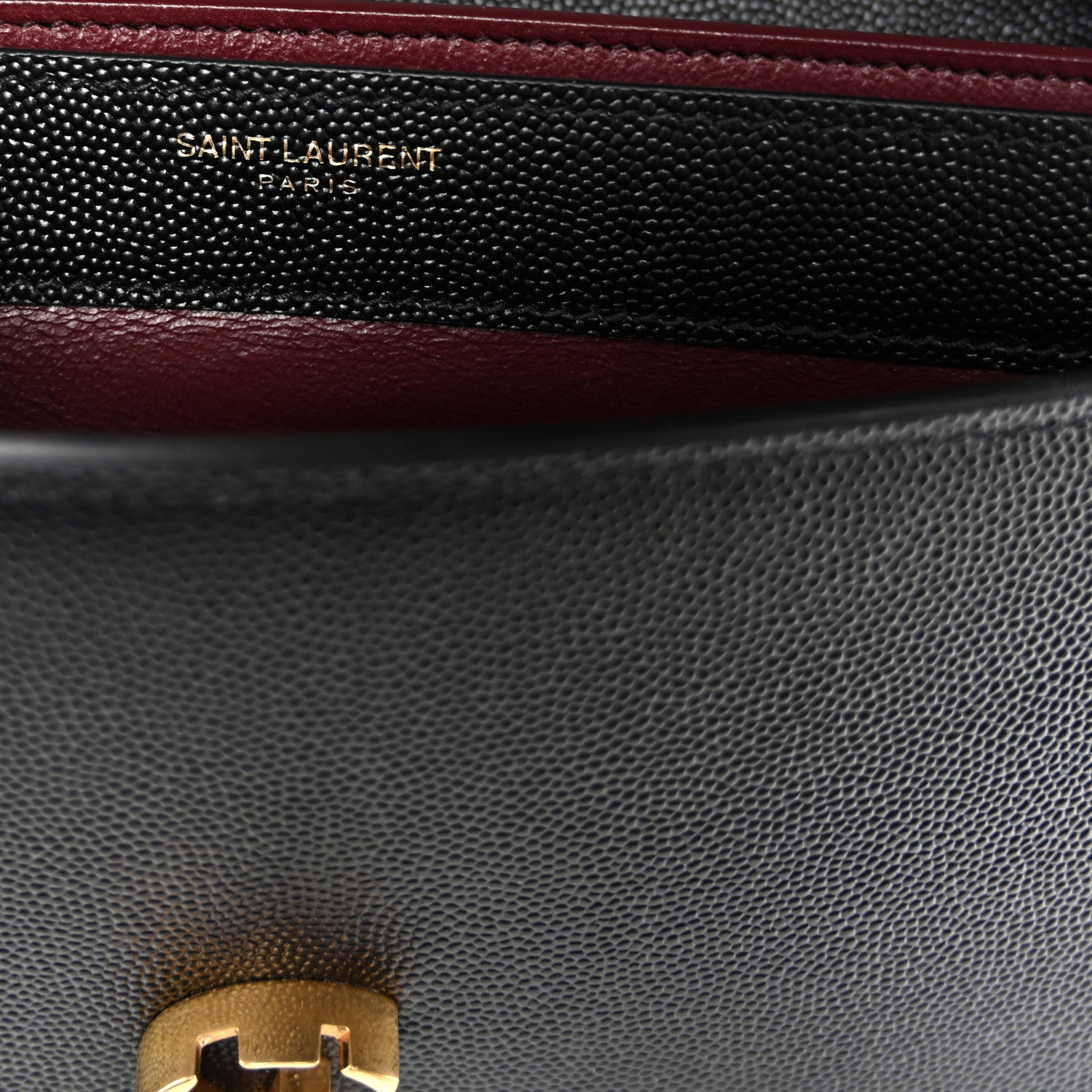 Saint Laurent Grain De Poudre Monogram Cassandra Clasp Bag Black Rouge Legion 6 of 11