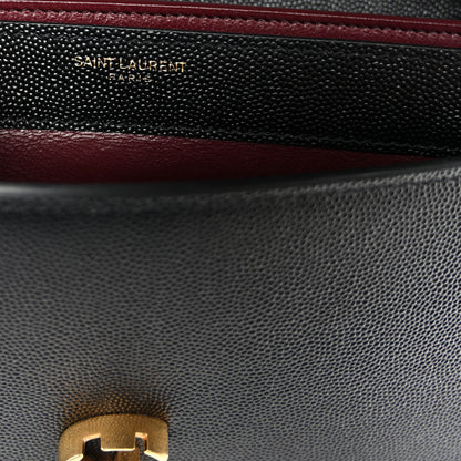 Saint Laurent Grain De Poudre Monogram Cassandra Clasp Bag Black Rouge Legion 6 of 11