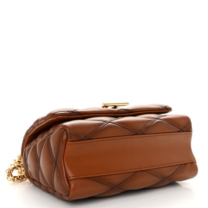 Louis Vuitton Lambskin Malletage Top Handle GO-14 MM Tan 5 of 10