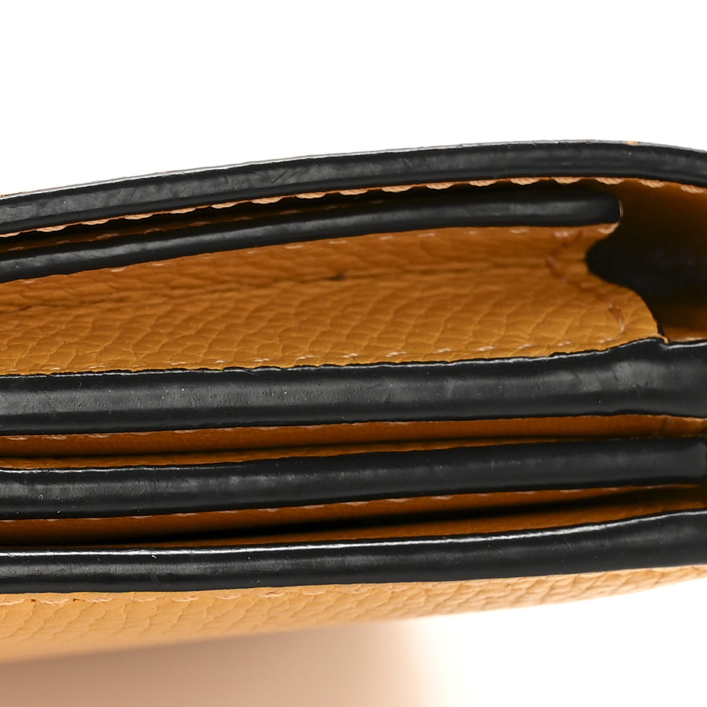 Grained Calfskin Anagram Trifold Wallet Sunflower