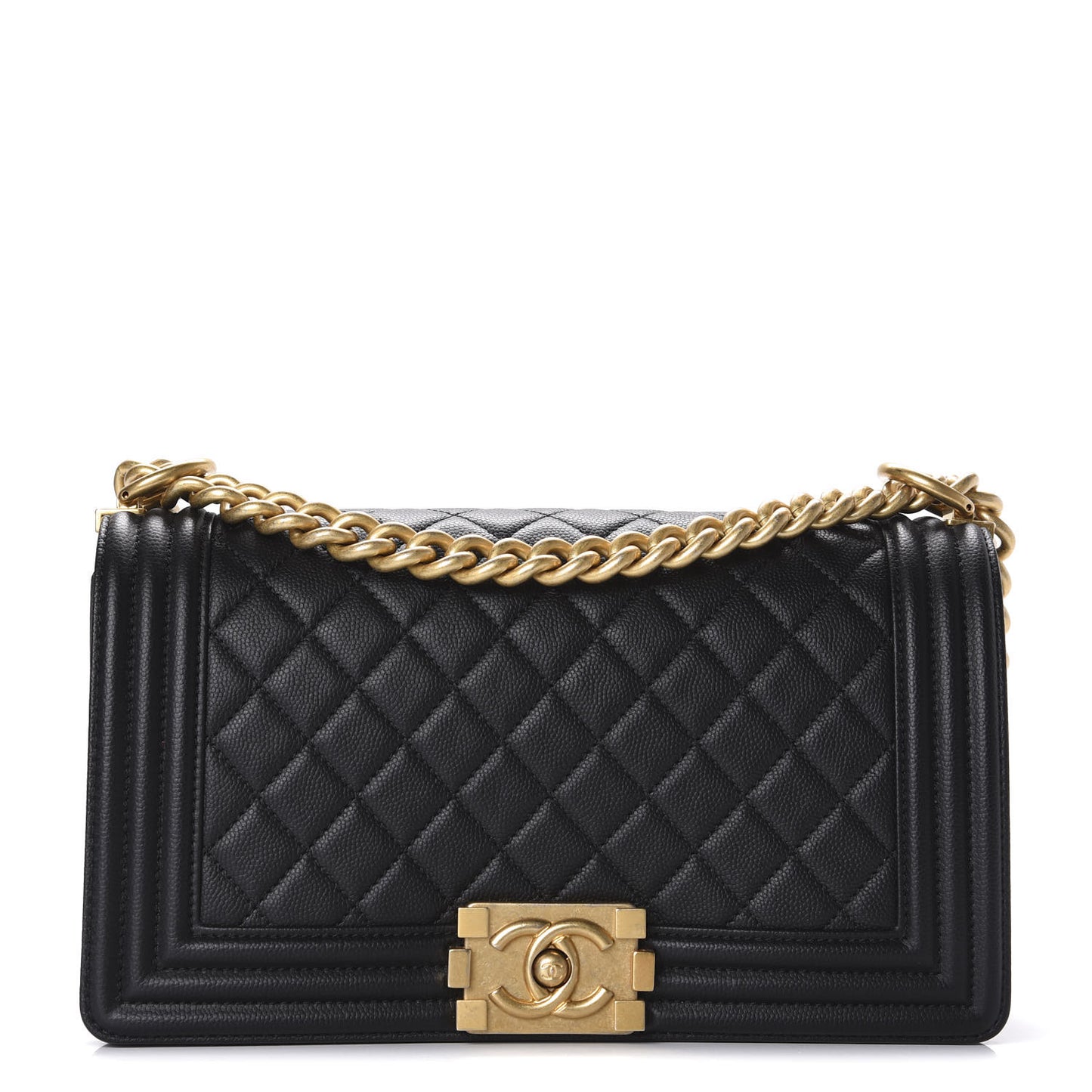 Caviar Quilted Medium Boy Flap Black