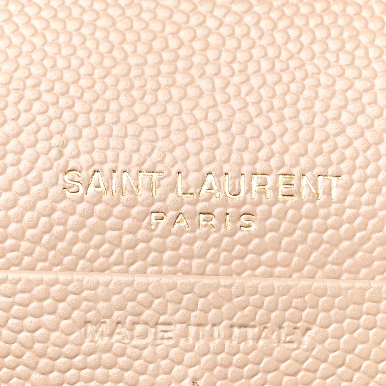 Saint Laurent Grain De Poudre Matelasse Chevron Monogram Chain Wallet Dark Beige 7 of 12