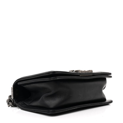 Chanel Calfskin Woven Small Boy Flap Black White 4 of 12