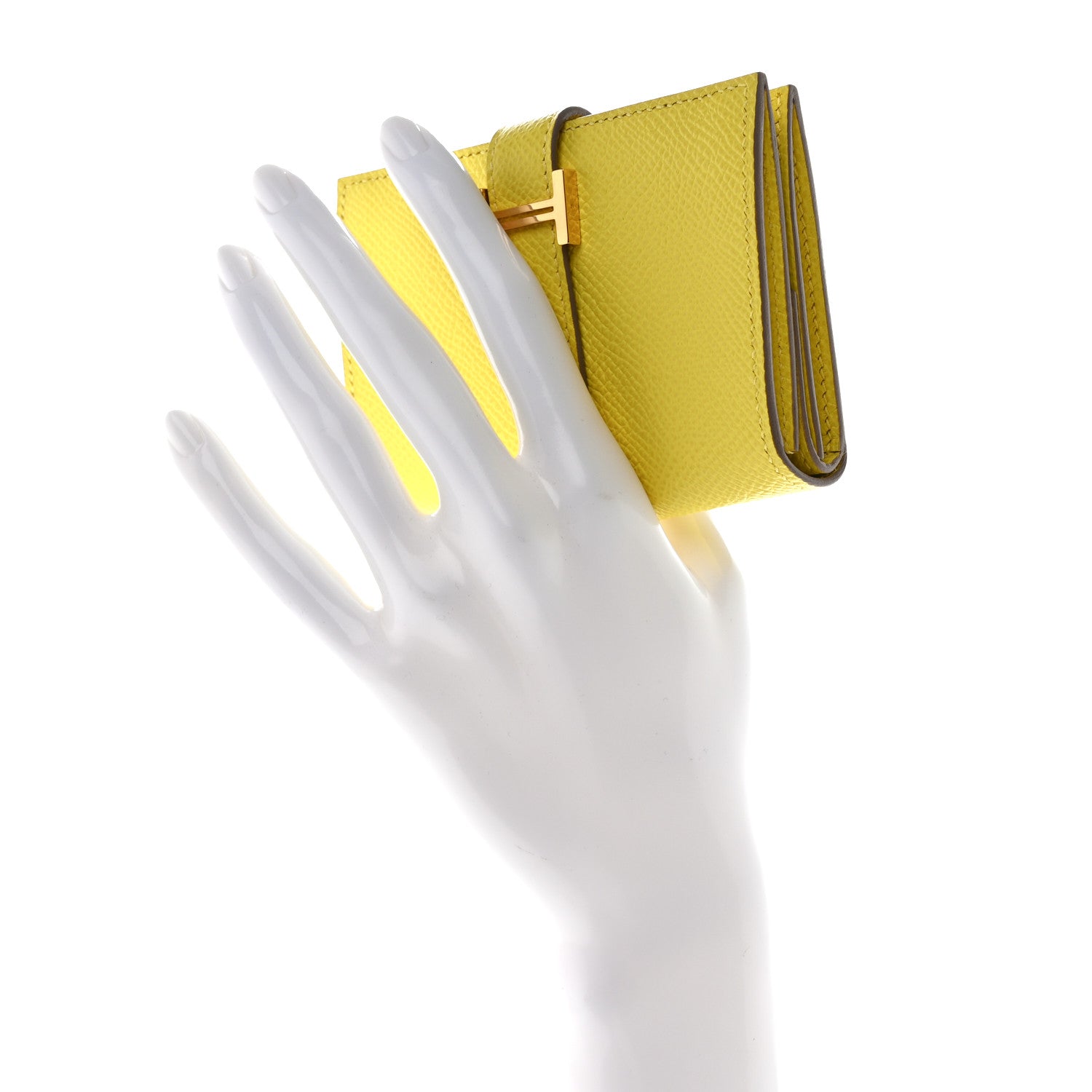 Hermes Epsom Mini Bearn Wallet Lime 2 of 8