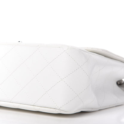 Chanel Caviar Quilted Jumbo Single Flap White 7 of 15