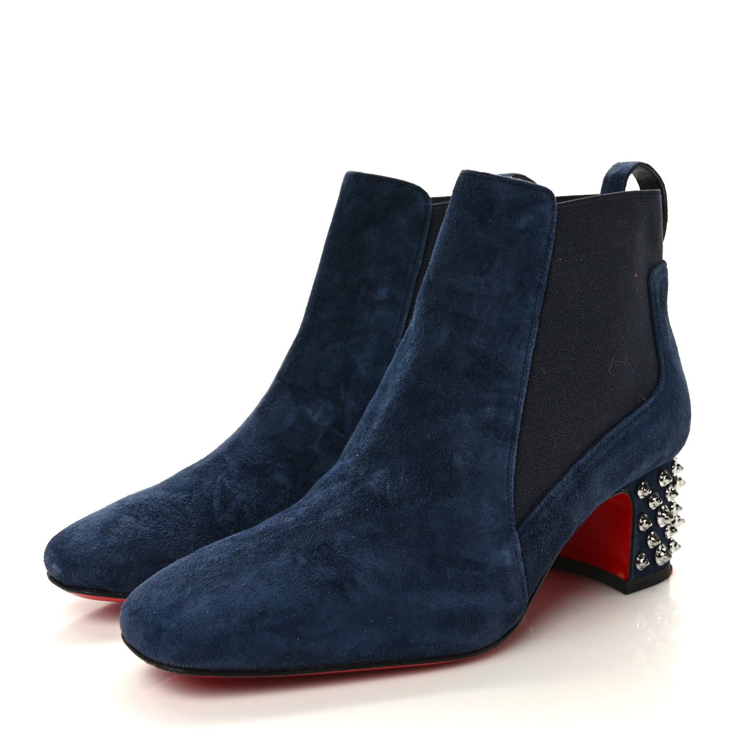 Veau Velours Spiked Study Stretch 55 Ankle Boots 36.5 Blue