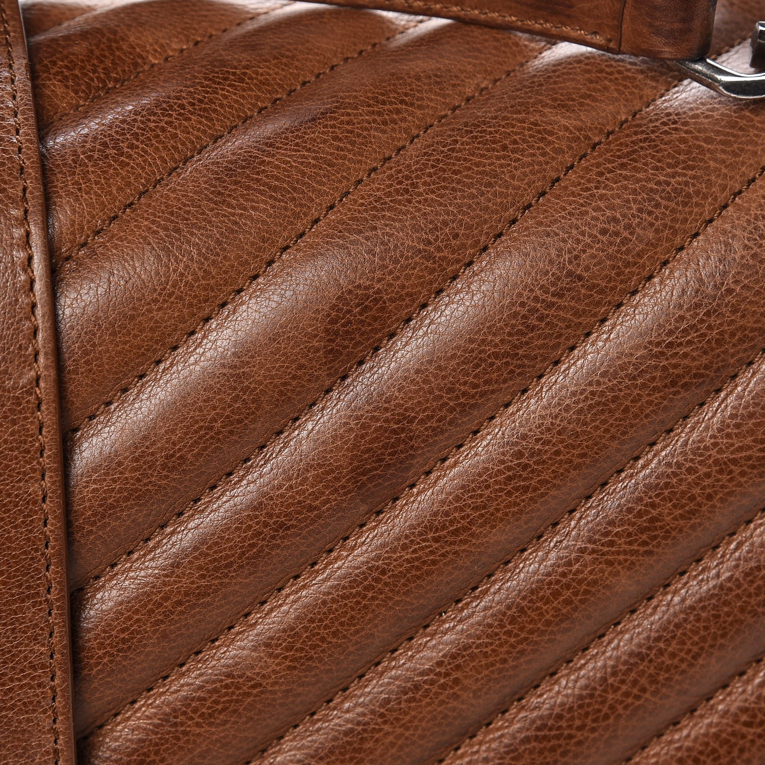Saint Laurent Calfskin Matelasse Chevron Monogram Large College Bag Cognac 17 of 17