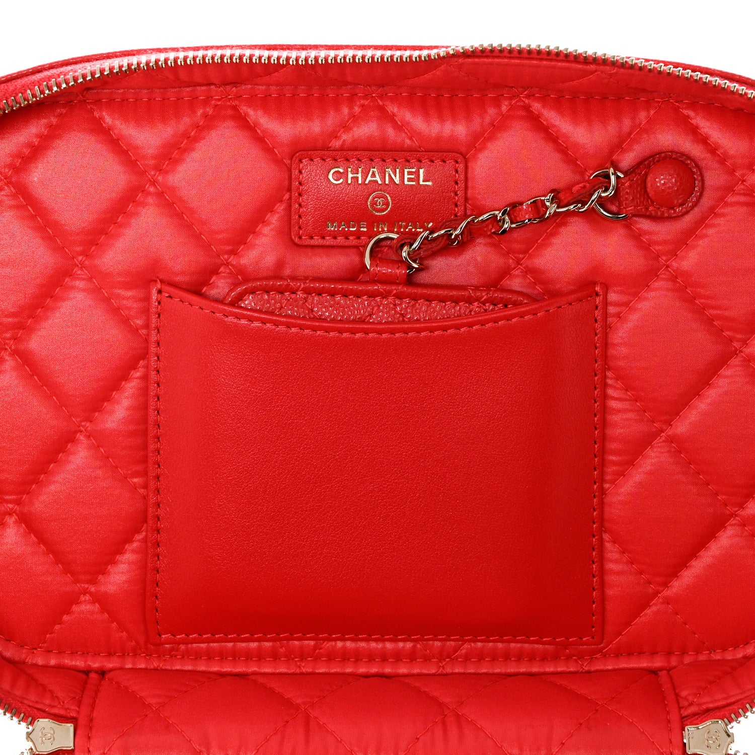 Chanel Caviar Quilted Large Vanity Pouch Red 10 of 12