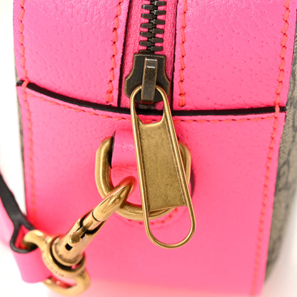 Gucci GG Supreme Monogram Textured Dollar Calfskin Web Ophidia Small Crossbody Bag Beige Ebony Fuchsia 11 of 13