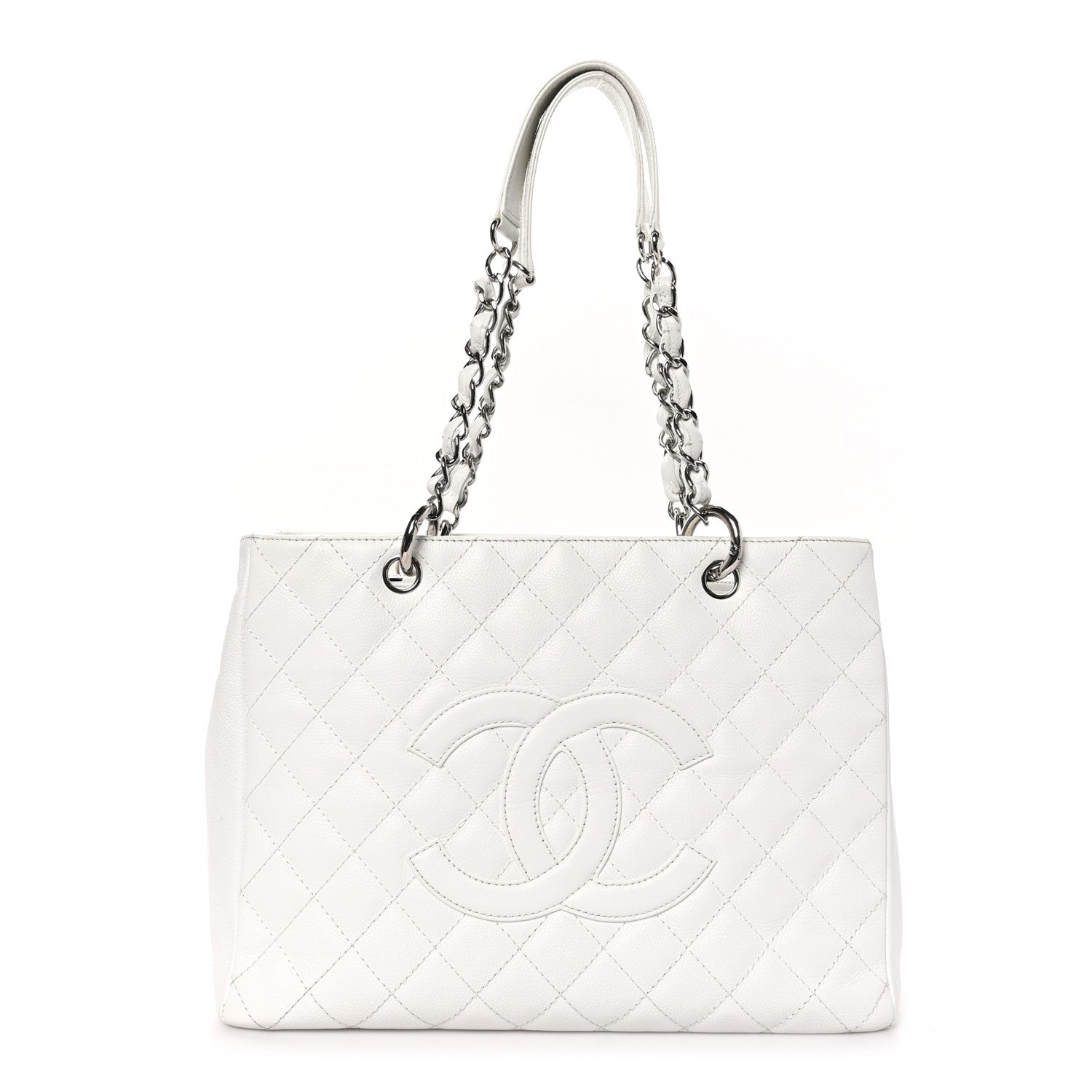 Chanel Caviar Quilted Grand Shopping Tote GST White 1 of 11