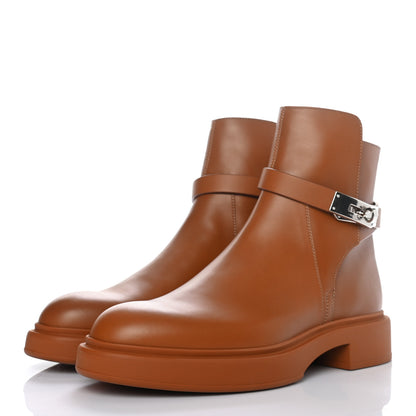 Hermes Calfskin Mens Veo Ankle Boots 38.5 Naturel 3 of 7