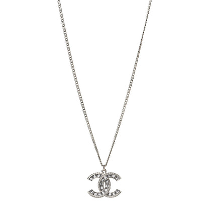 Chanel Baguette Crystal CC Pendant Necklace Light Gold 1 of 4