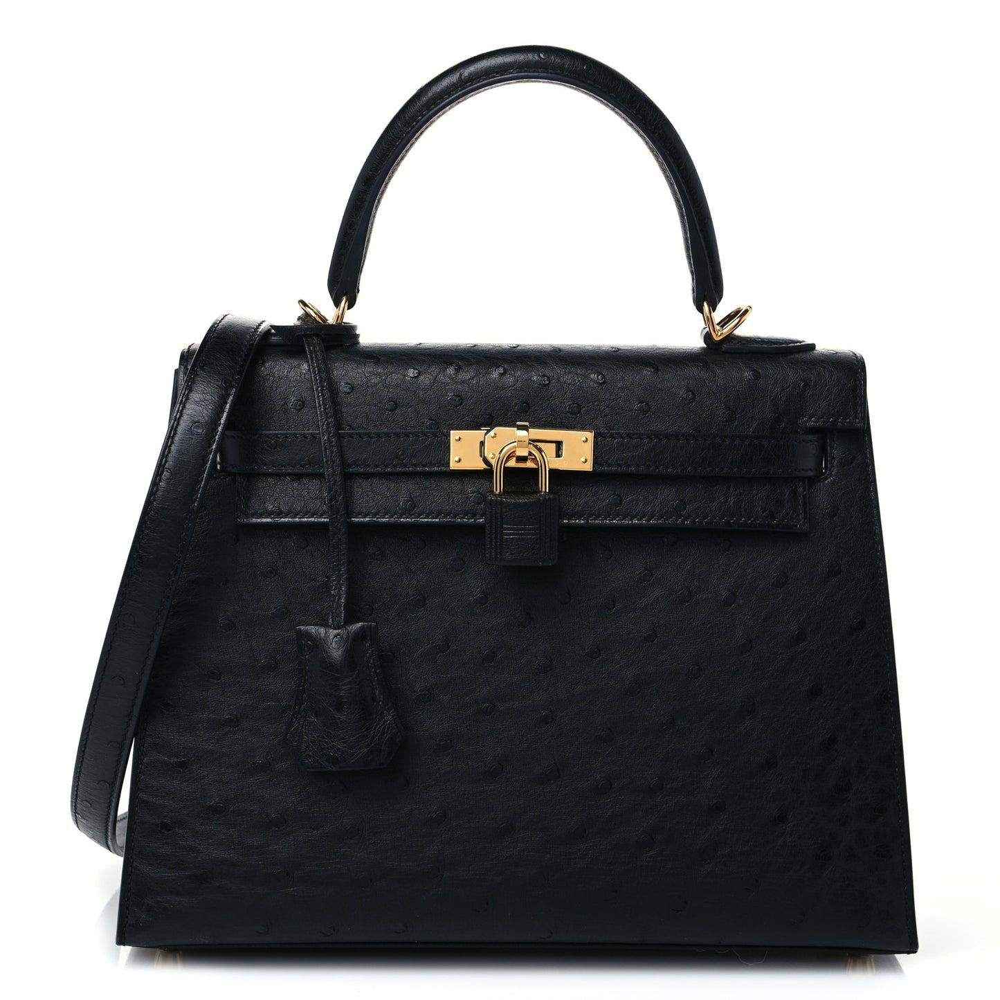 Ostrich Kelly Sellier 25 Black