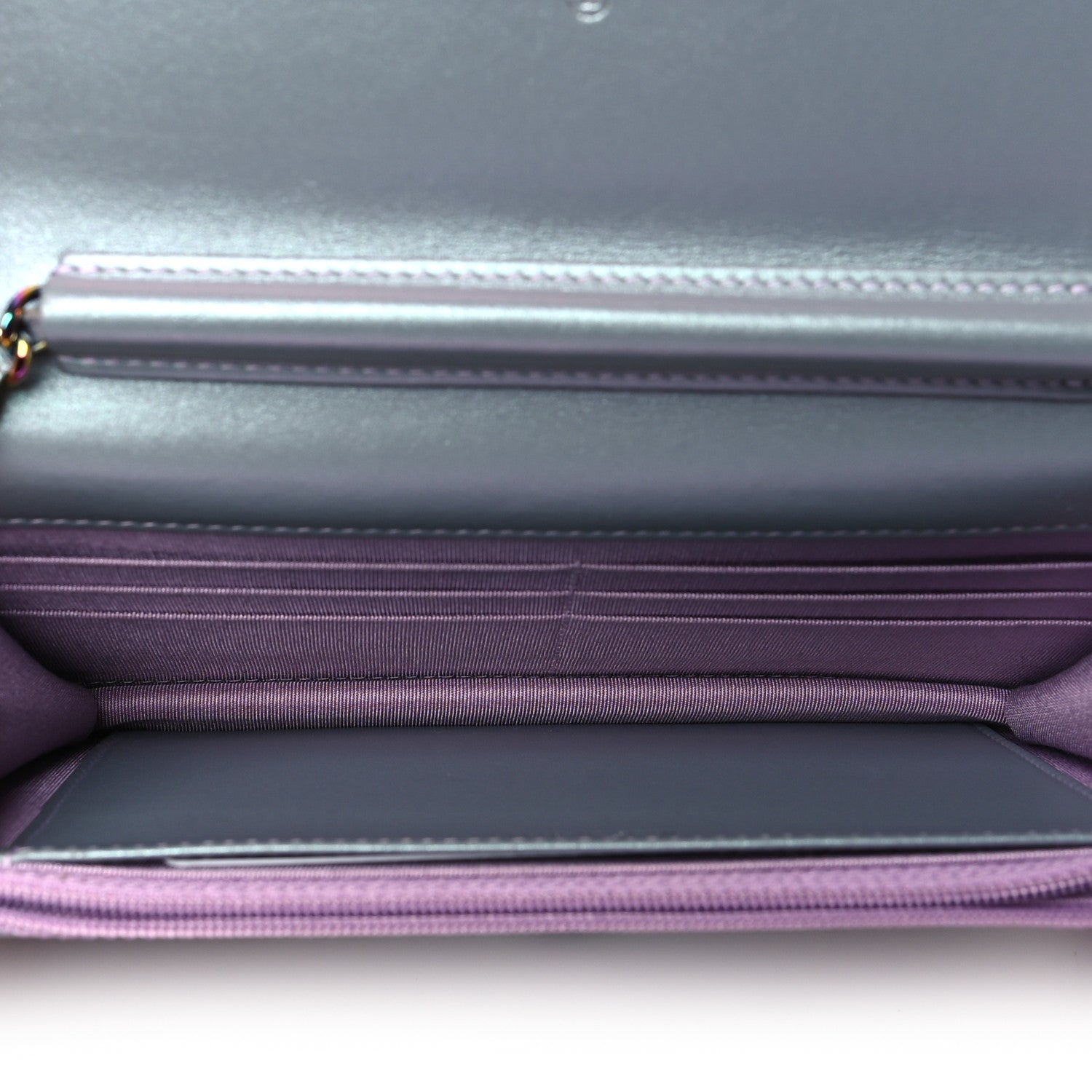 Chanel Iridescent Lambskin Quilted Reissue Wallet On Chain WOC Light Purple 5 of 11