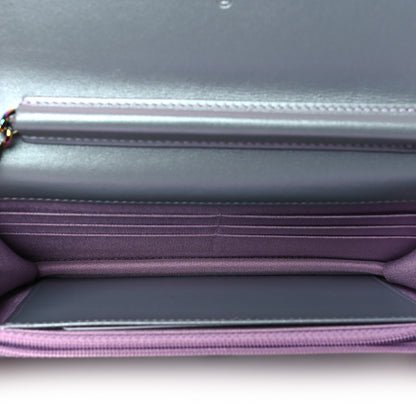 Chanel Iridescent Lambskin Quilted Reissue Wallet On Chain WOC Light Purple 5 of 11