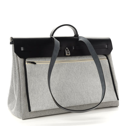 Hermes Criss Viking Vache Hunter Herbag Cabin Zip Retourne 50 Ecru Bleu Marine 4 of 10