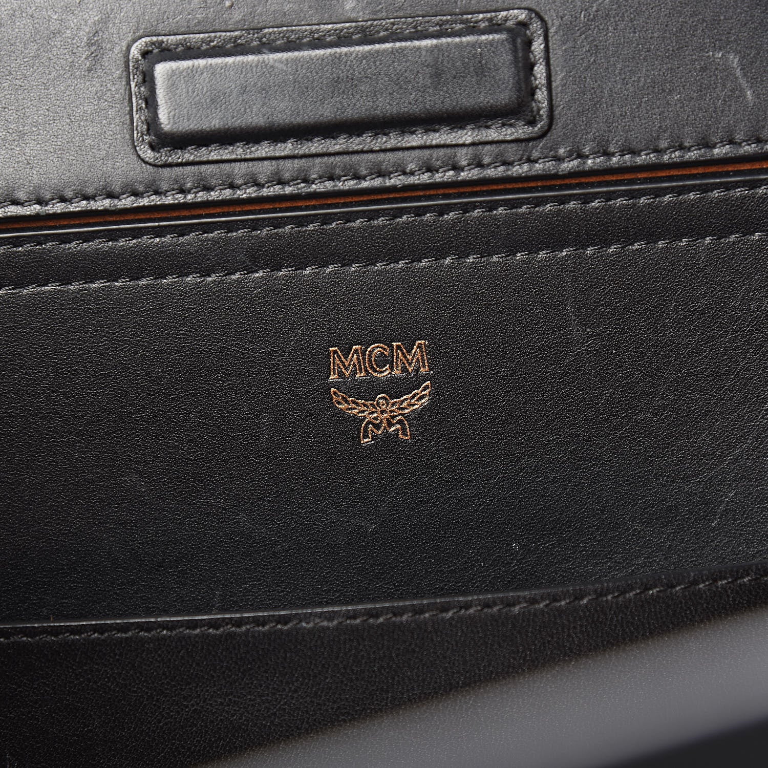 MCM Coated Canvas Studded Shopper Tote Black 6 of 14