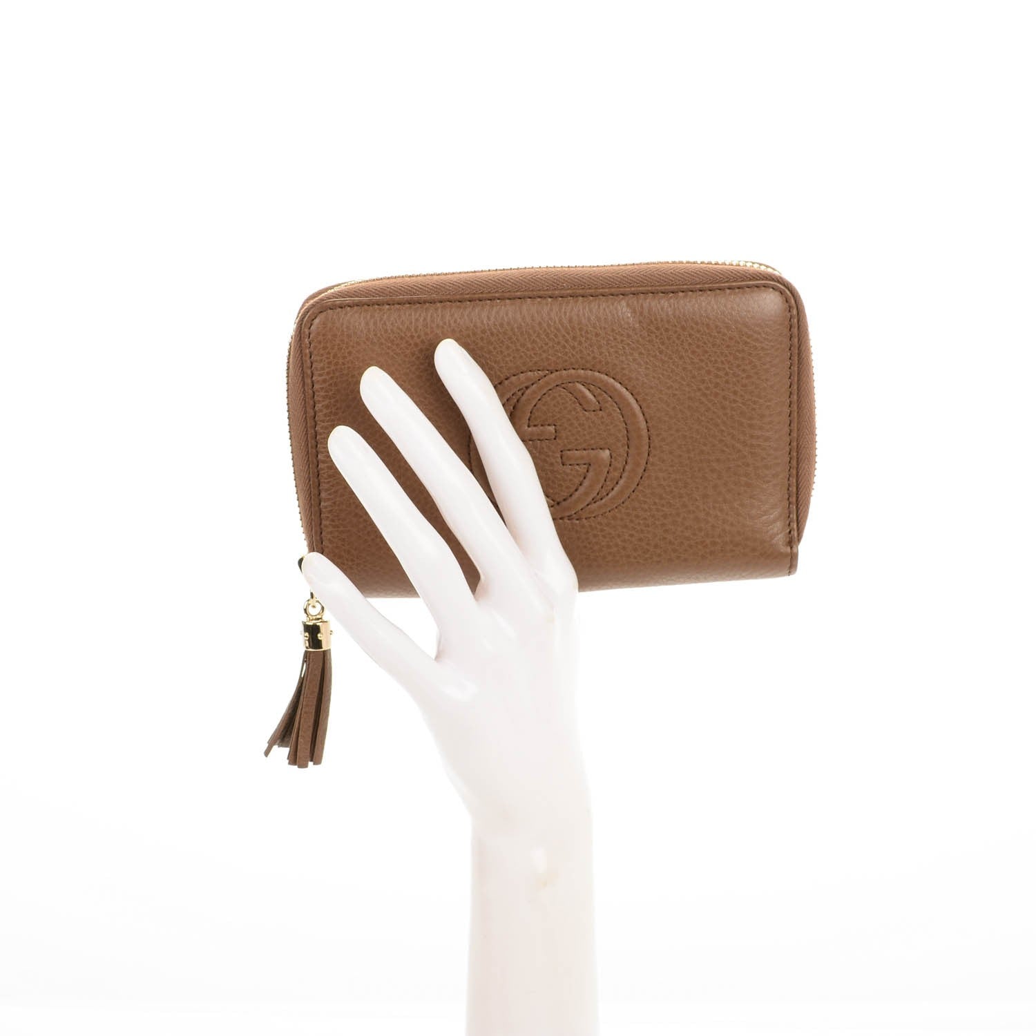 Gucci Calfskin Medium Soho Zip Around Wallet Maple Brown 2 of 7