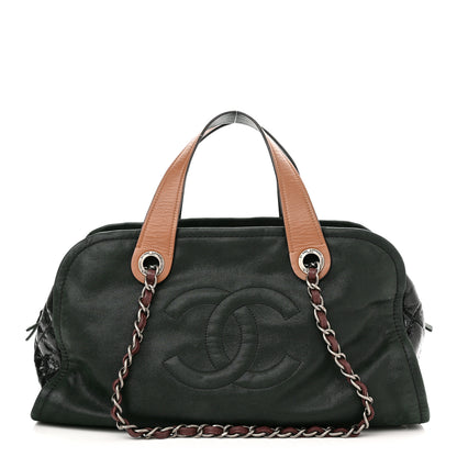 Chanel Iridescent Lambskin Aged Calfskin In The Mix Bowler Green 1 of 10