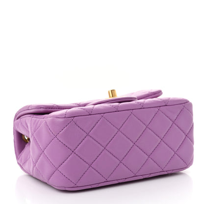 Chanel Lambskin Quilted Mini Pearl Crush Flap Purple 3 of 11