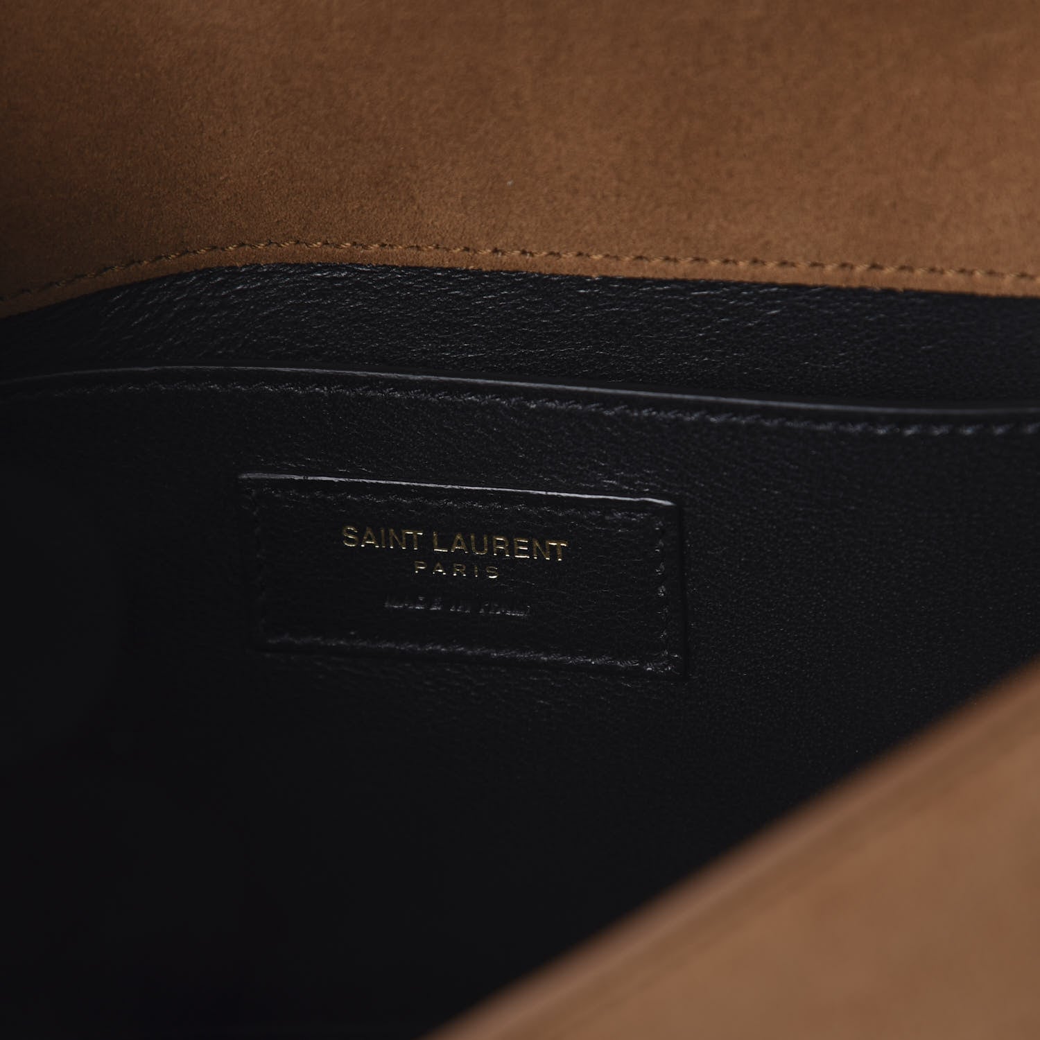 Saint Laurent Suede Monogram Small Spontini Saddle Bag Brown 7 of 8