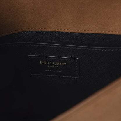 Saint Laurent Suede Monogram Small Spontini Saddle Bag Brown 7 of 8