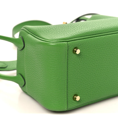 Hermes Taurillon Clemence Mini Lindy 20 Vert Yucca 9 of 10