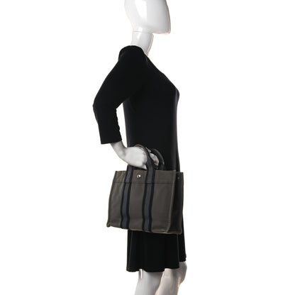 Hermes Canvas Tout Fourre PM Grey 2 of 9