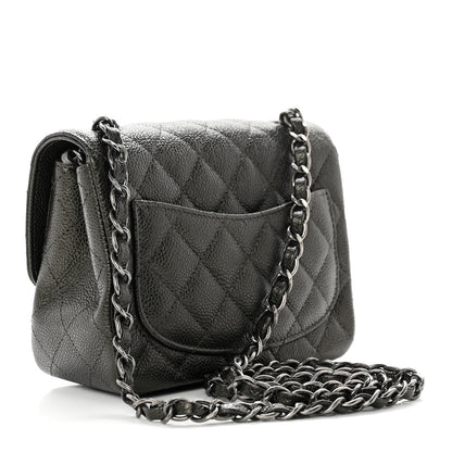 Chanel Metallic Caviar Quilted Mini Square Flap Dark Charcoal 2 of 8