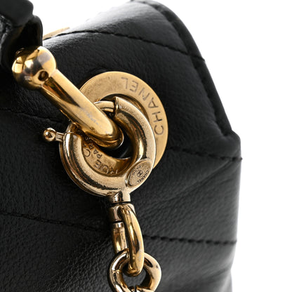 Chanel Grained Calfskin Small Chevron Chic Top Handle Flap Black 12 of 14