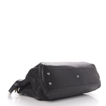 Fendi Goatskin Zucca Medium Peekaboo Iconic Satchel Black Tobacco 5 of 10