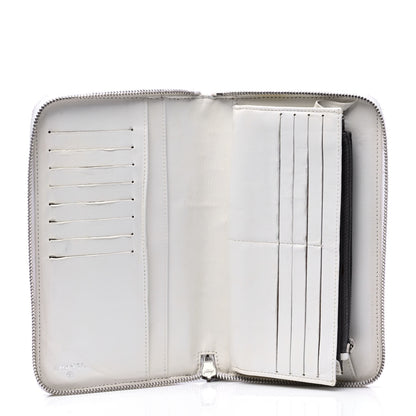 Chanel Lambskin Camellia Embossed Zip Around Organizer Wallet Off White 3 of 7