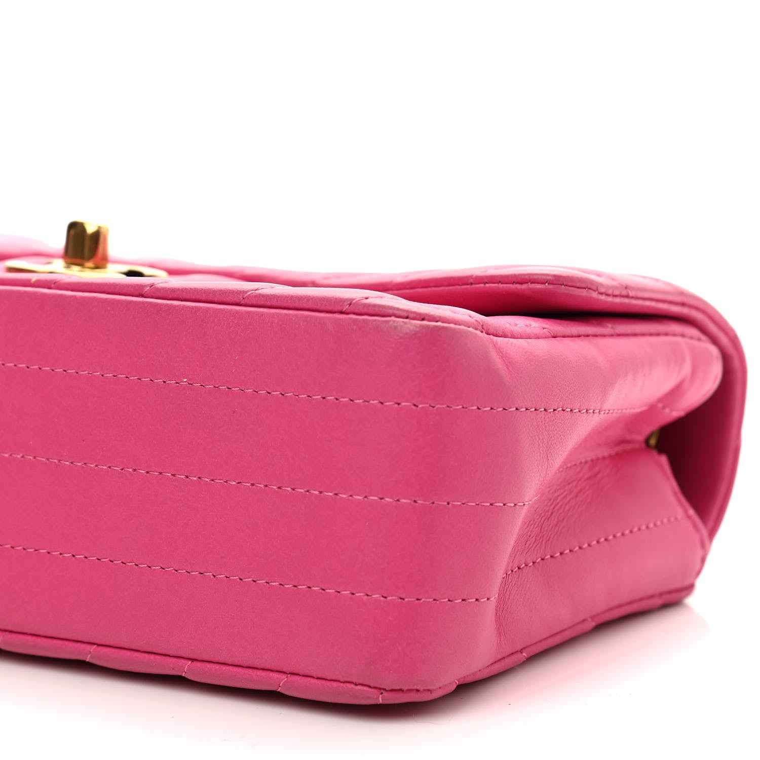 Chanel Lambskin Chevron Quilted Mini Rectangular Flap Pink 10 of 11