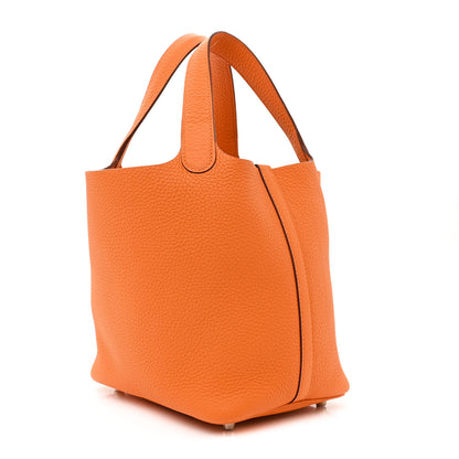 Hermes Taurillon Clemence Picotin Lock 18 PM Orange 3 of 11