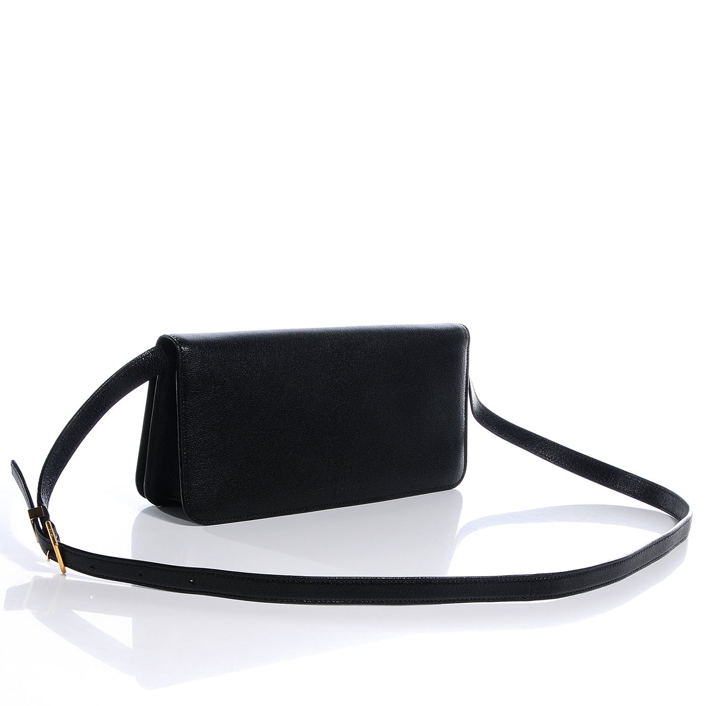 Calfskin Natalia East-West Shoulder Bag Black