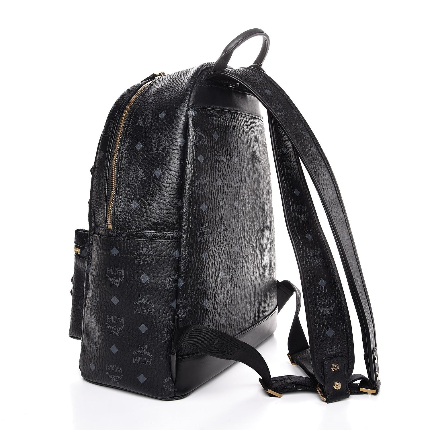 MCM Visetos Studded Medium Stark M Backpack Black 3 of 8