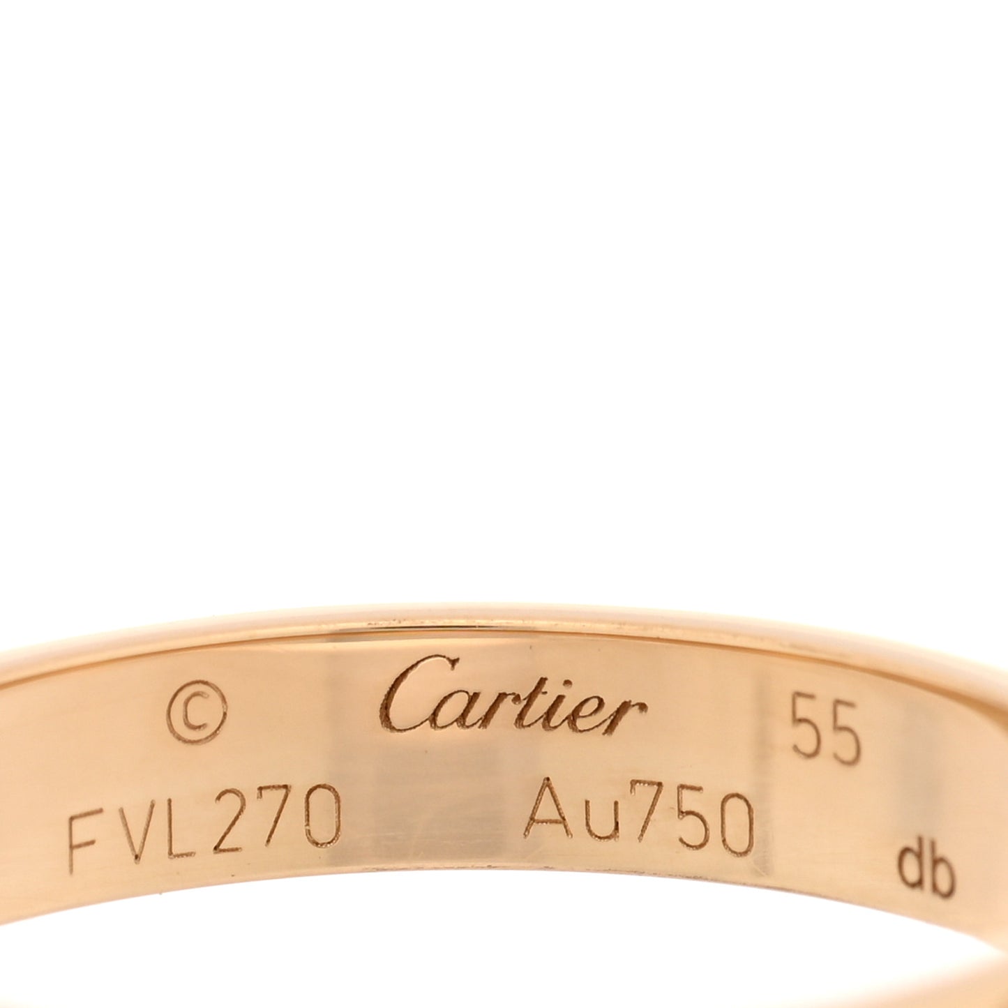 18K Yellow Gold 3.5mm LOVE Wedding Band Ring 55 7.25