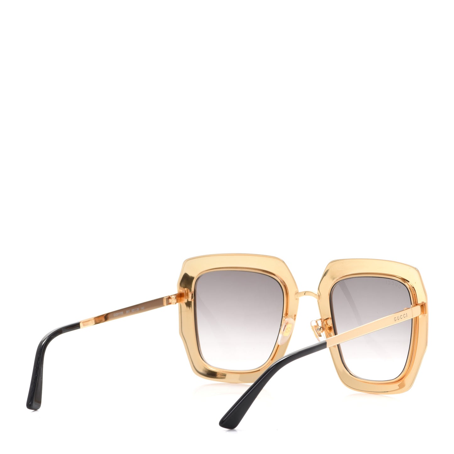 Metal Acetate Crystal Oversize GG0115S Sunglasses Gold