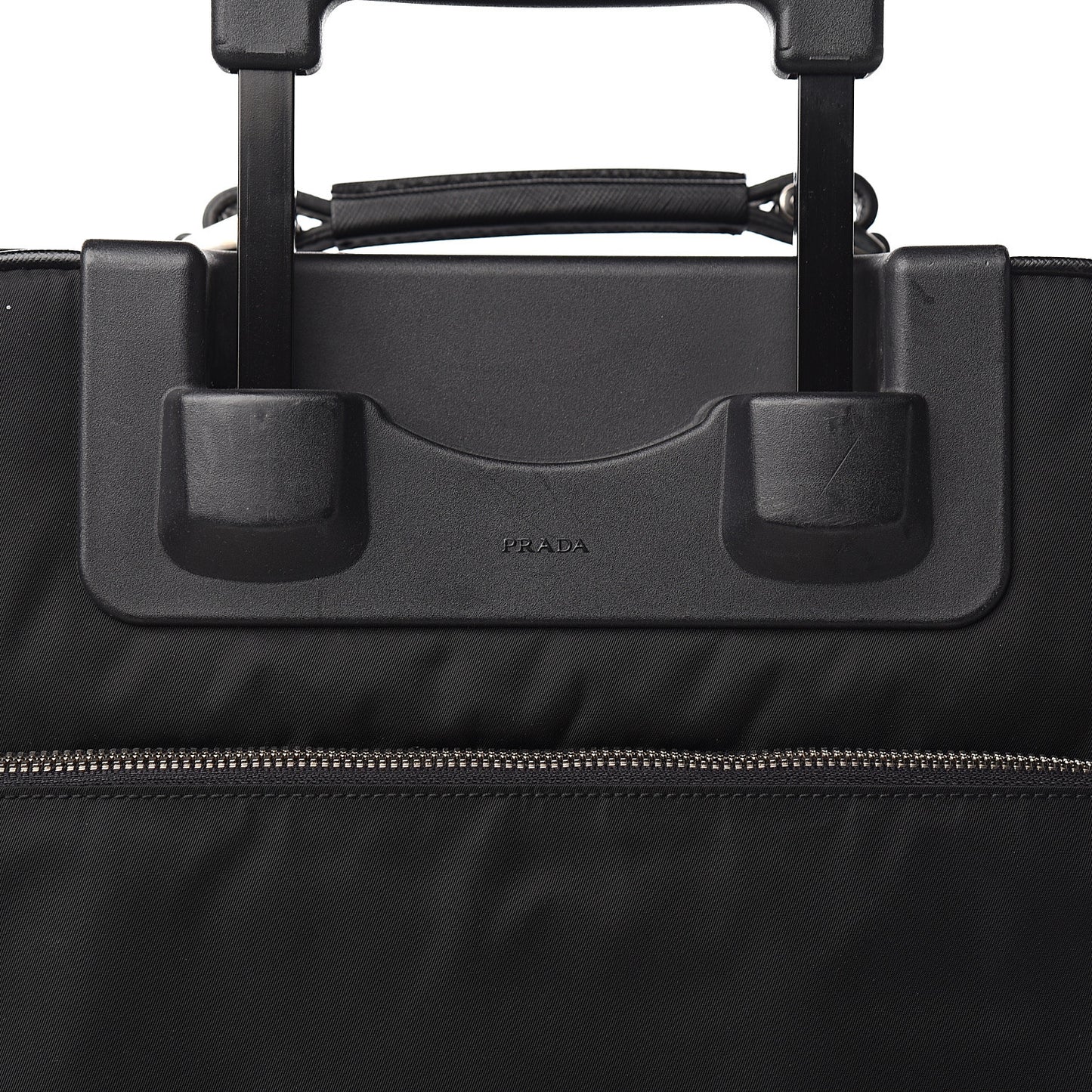 Tessuto Nylon Saffiano Trolley Luggage Black